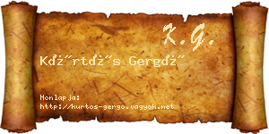 Kürtös Gergő névjegykártya