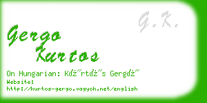 gergo kurtos business card